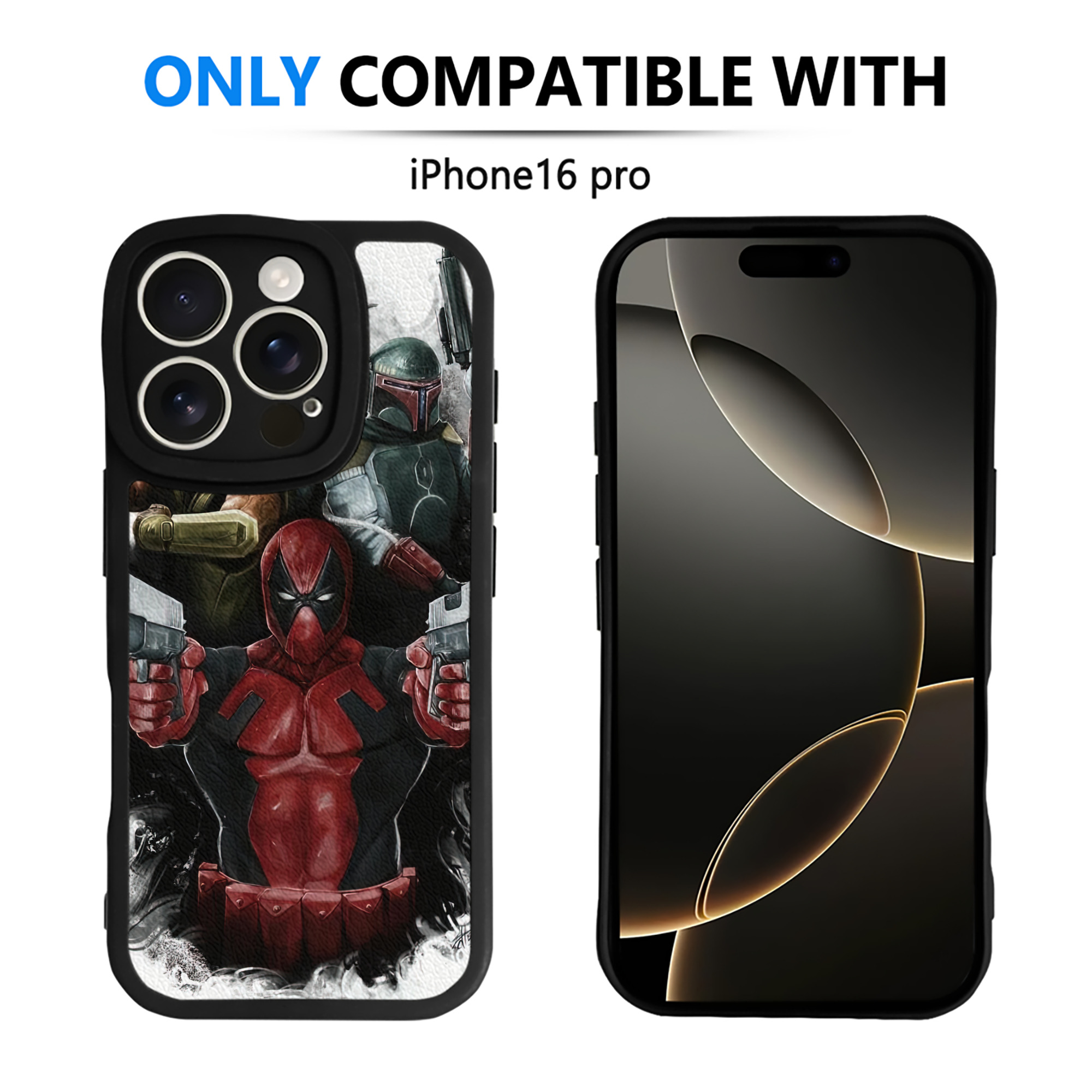 （画像用） Deadpool デッドプール 【iPhone 16シリーズ対応】シリコンスマホケース（レザー調） 材質：シリコン